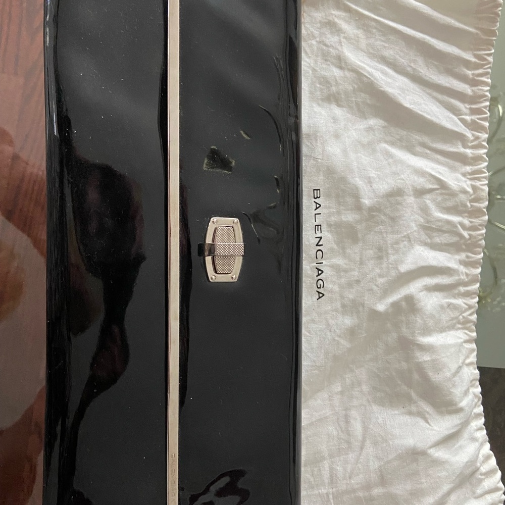 Balenciaga patent leather clutch. Black Vintage